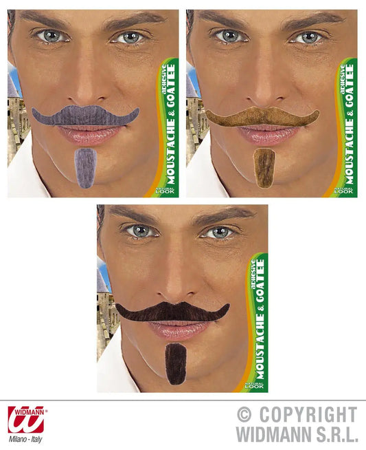 Baffi e pizzetto CAVALIERE adesivi - tuttocostumi.it