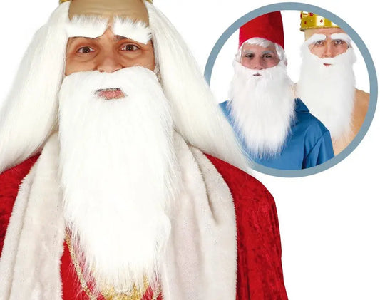 Barba bianca lunga con sopracciglia - tuttocostumi.it
