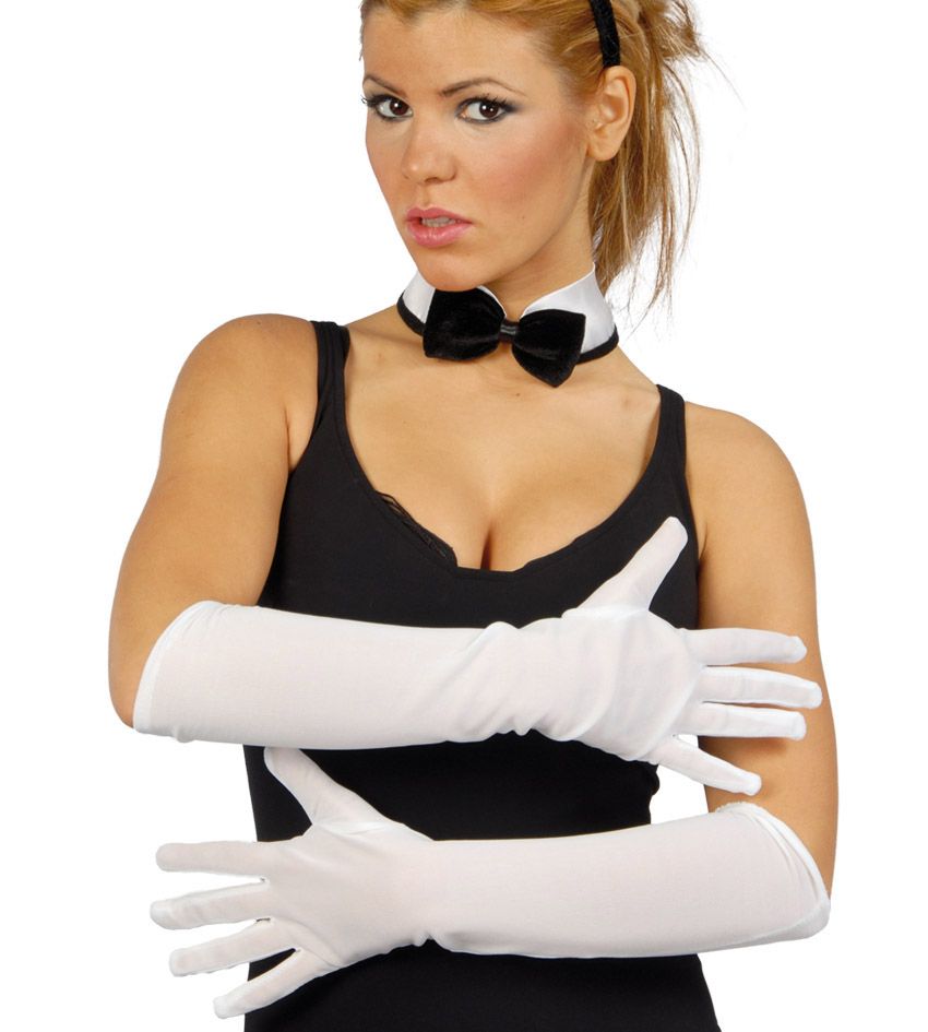 Guanti bianchi 45 cm di Guirca - tuttocostumi.it