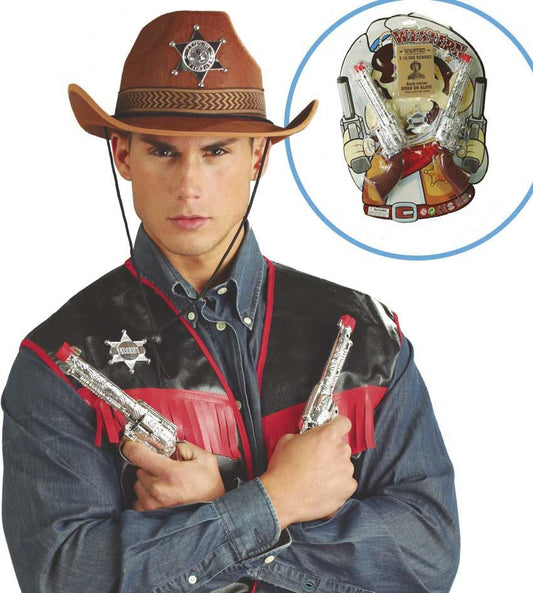 Set con 2 pistole COWBOY di Guirca - tuttocostumi.it