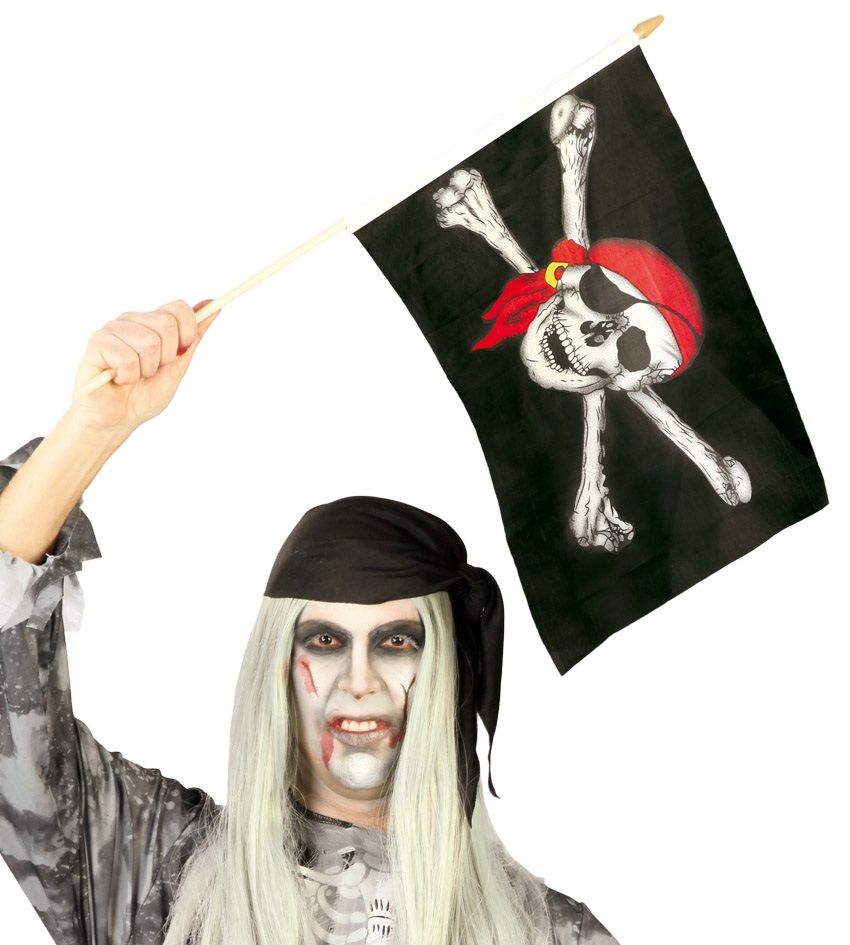 Bandiera pirata teschio con bandana di Guirca - tuttocostumi.it
