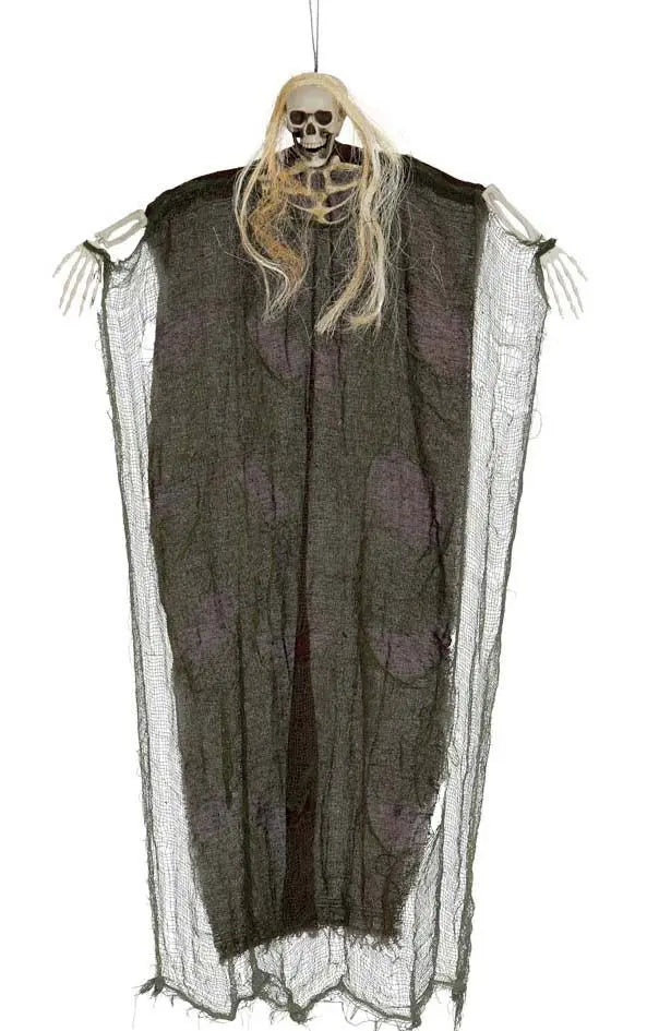 Scheletro con capelli 120 cm da appendere - tuttocostumi.it