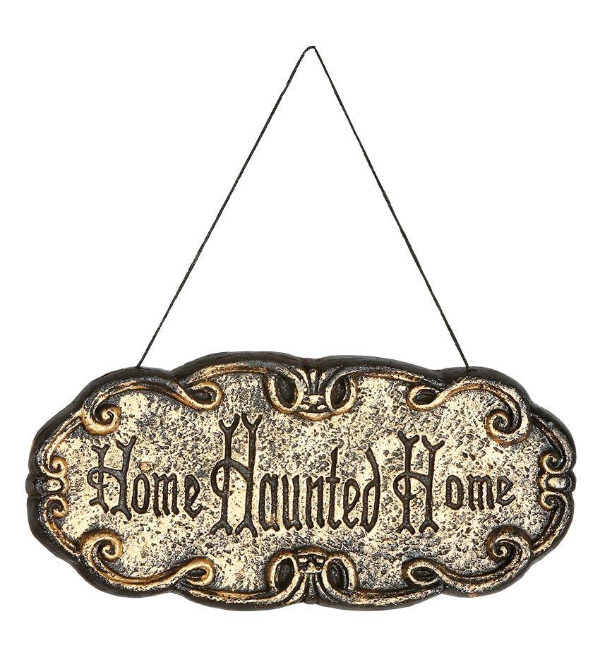 Insegna HOME HAUNTED 45 x 20 cm di Guirca - tuttocostumi.it