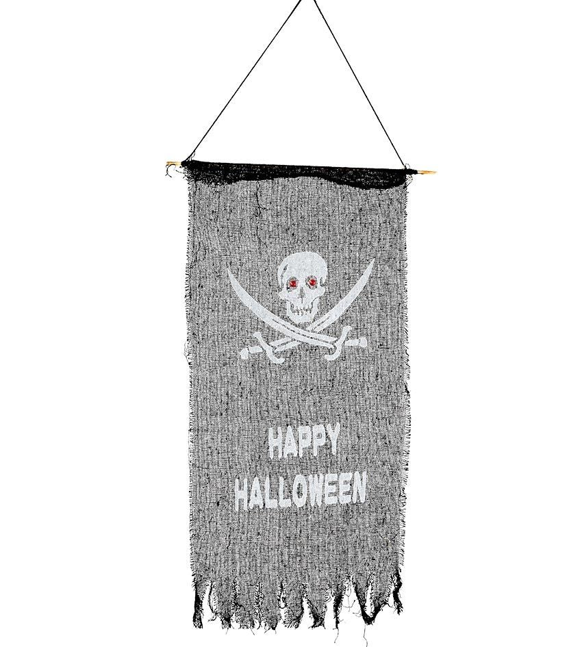 Bandiera PIRATA HAPPY HALLOWEEN 75 X 40 di Guirca - tuttocostumi.it