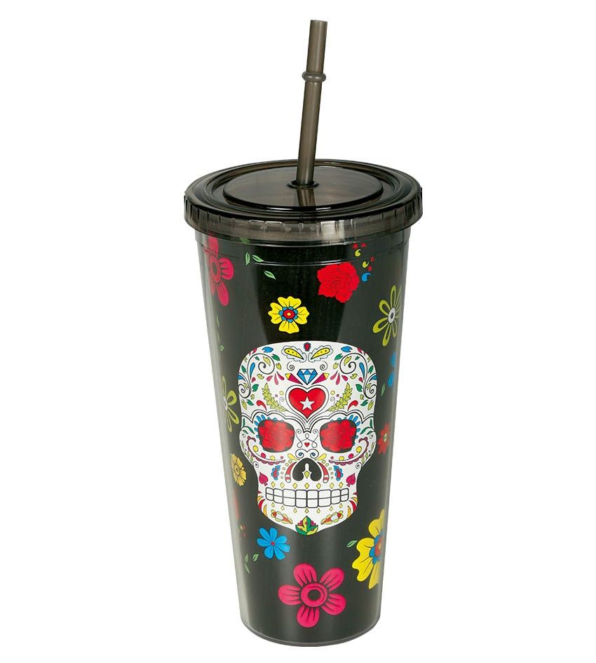 Bicchiere DIA DE LOS MUERTOS 20 cm di Guirca - tuttocostumi.it