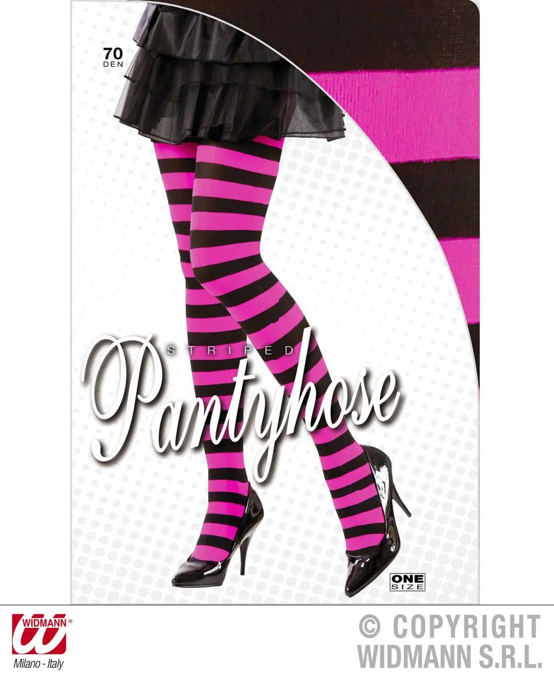 Collant rigati NERO-ROSA (70 den) - tuttocostumi.it