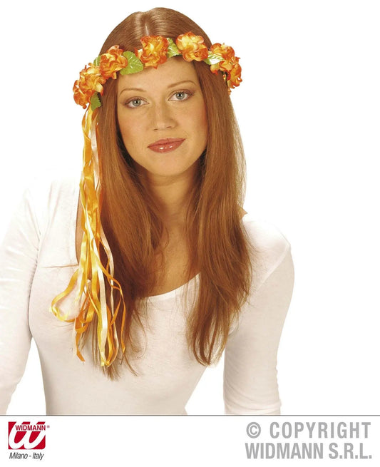 Corona fiori con nastri MULTICOLORE - tuttocostumi.it