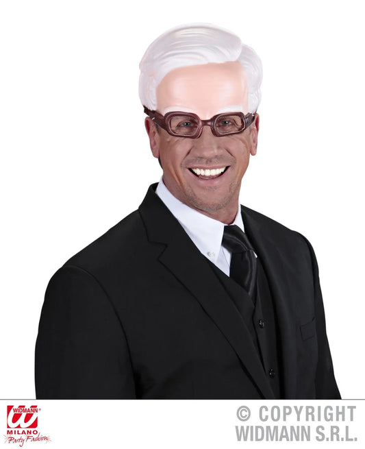 Maschera MEZZA TESTA capelli bianchi - tuttocostumi.it