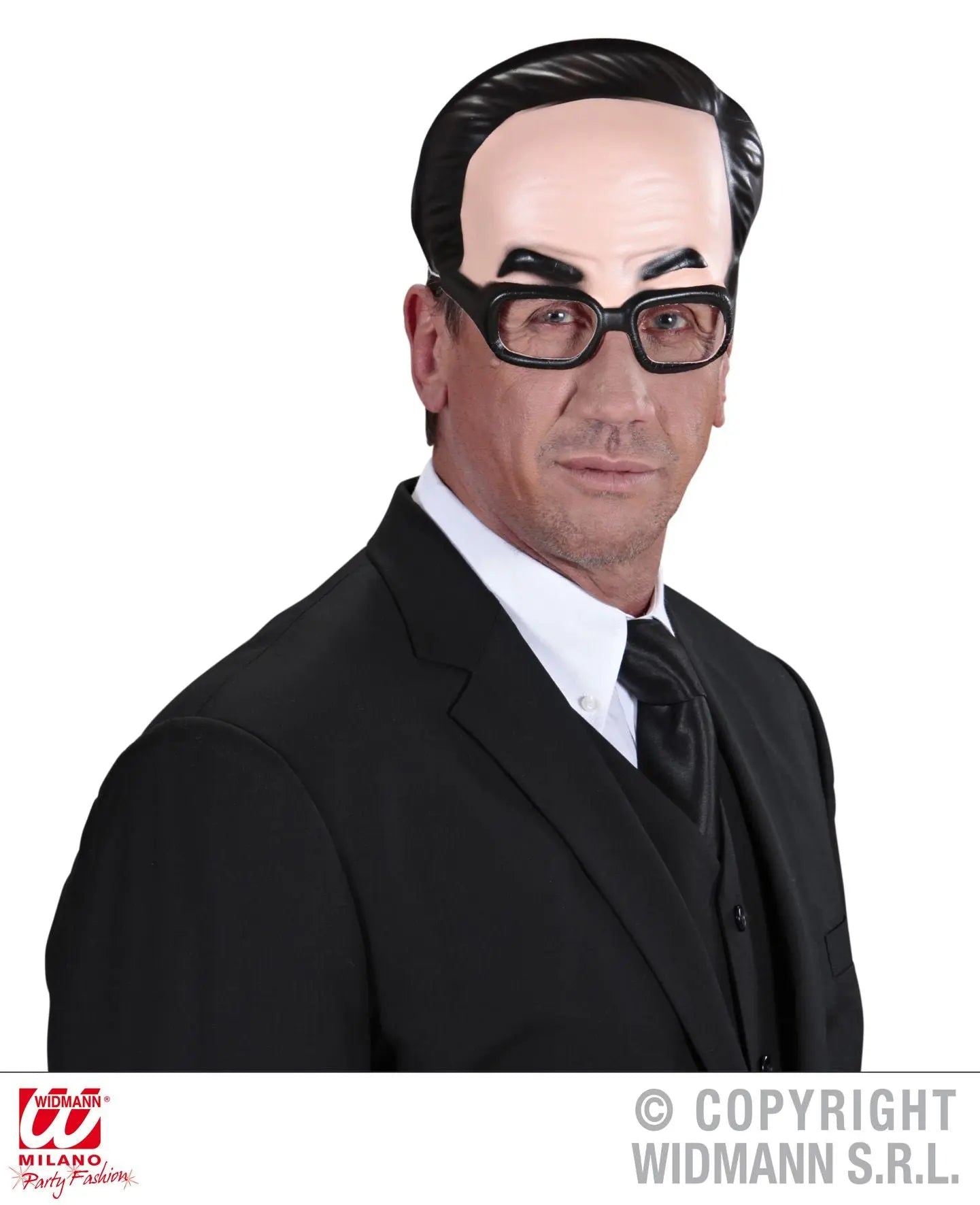 Maschera MEZZA TESTA capelli neri - tuttocostumi.it