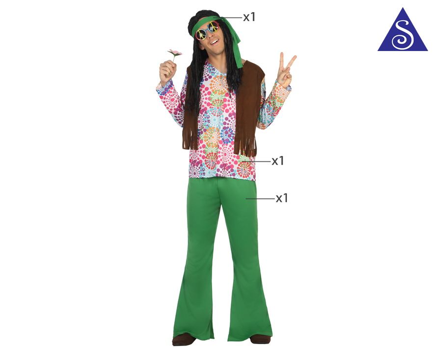 Costume HIPPIE uomo di Atosa - tuttocostumi.it