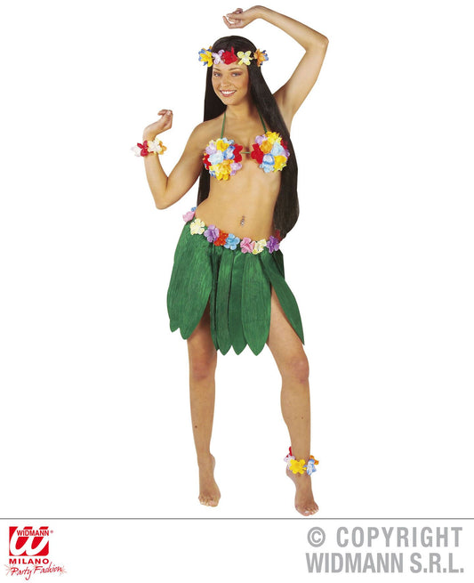 Gonna HAWAIANA con foglie di banano con cintura fiori di Widmann - tuttocostumi.it