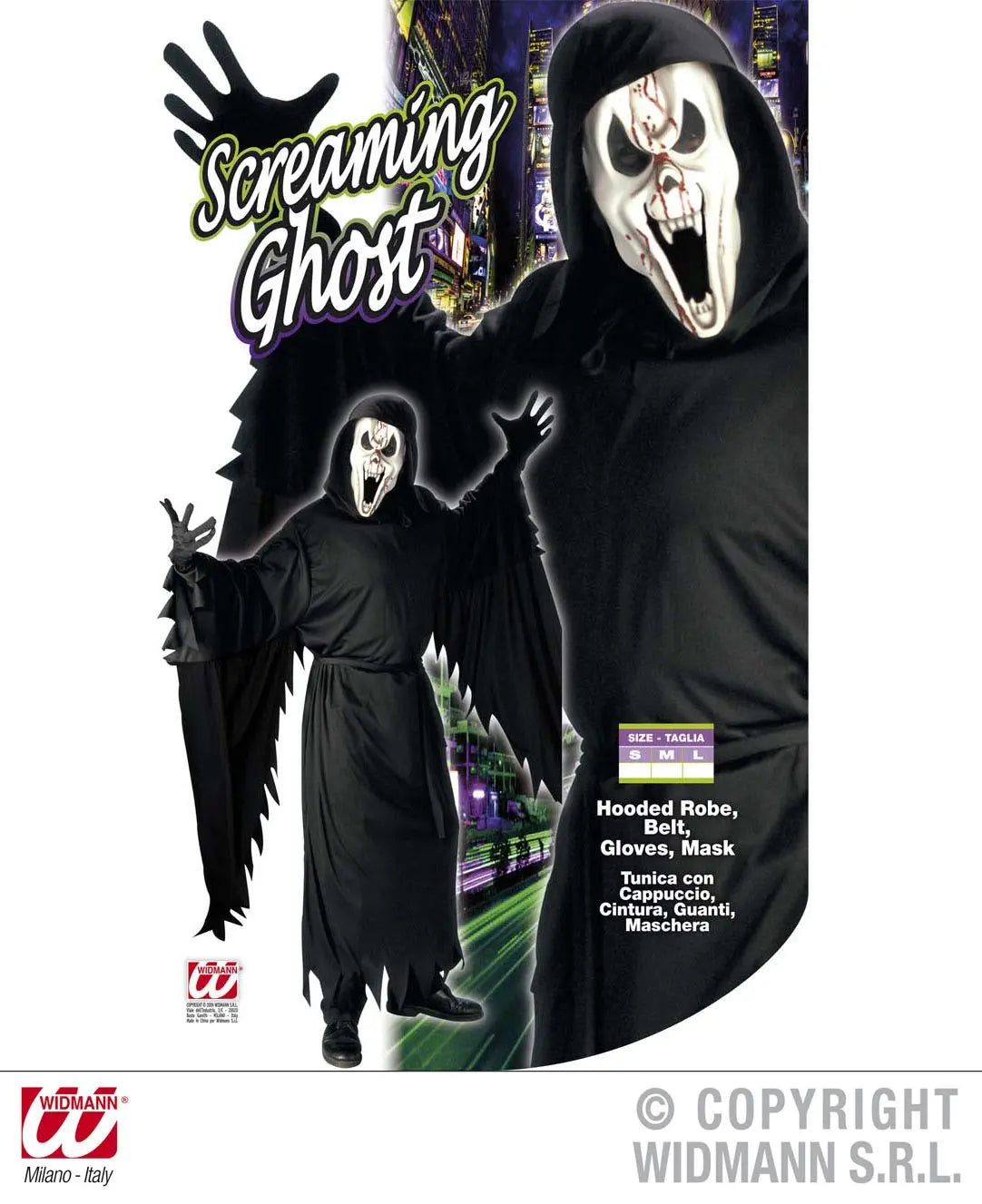 Tunica con cappuccio SCREAMING GHOST di Widmann - tuttocostumi.it