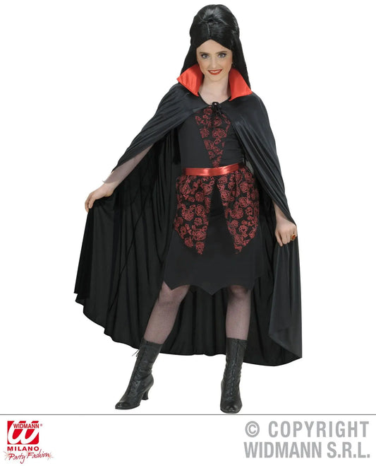 Mantello nero con colletto rosso 110 cm (bambino) - tuttocostumi.it