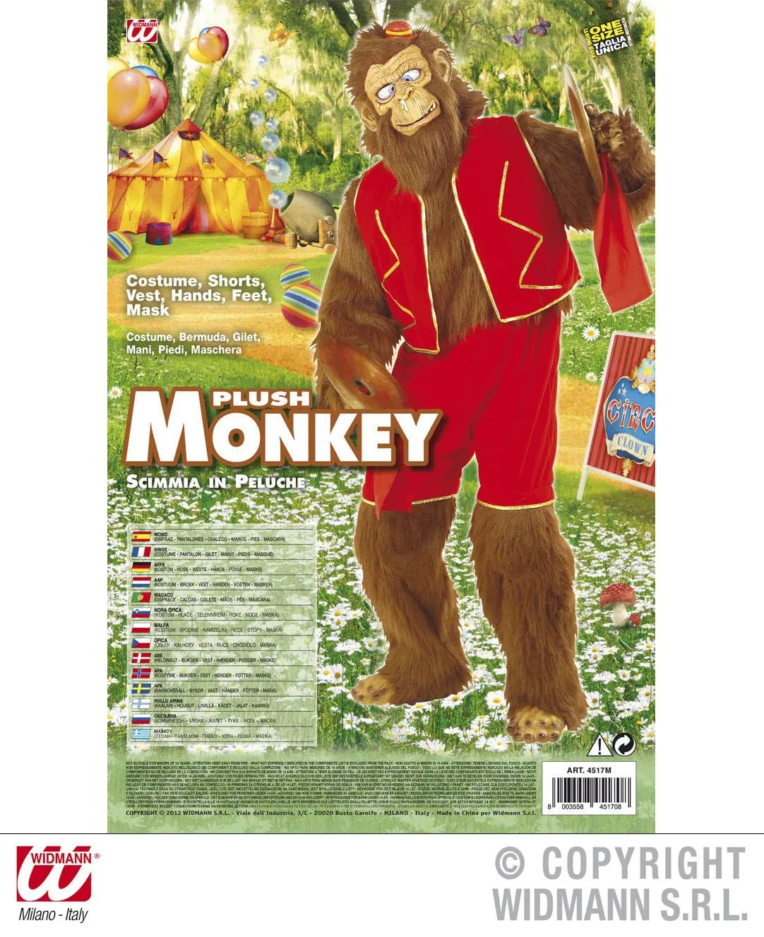Costume SCIMMIA in peluche - tuttocostumi.it