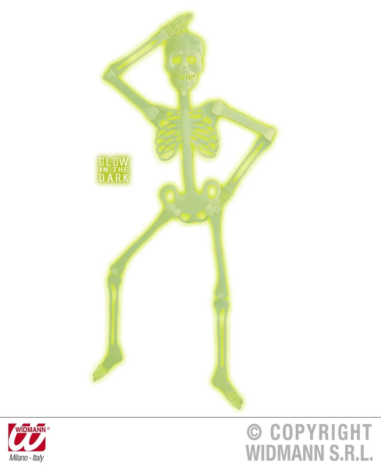Scheletro movibile 3D FOSFORESCENTE 90cm - tuttocostumi.it