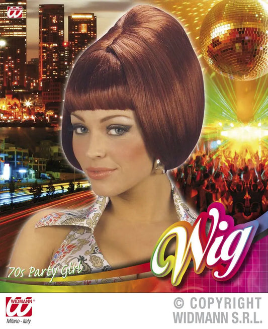 Parrucca PARTY GIRL anni 70 burgundy - tuttocostumi.it