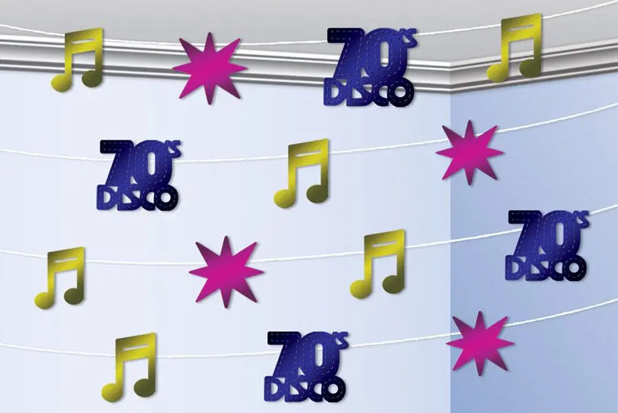 Confezione con 4 decorazioni da appendere DISCO - tuttocostumi.it