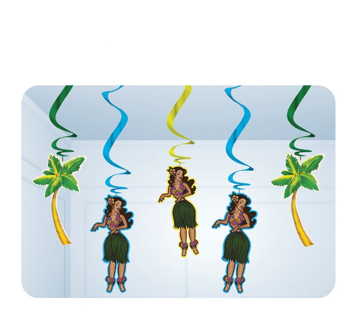 Confezione 5 decorazioni appese hawaii di Guirca - tuttocostumi.it