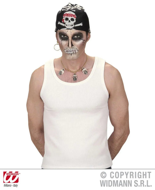 Bandana nera con teschio pirata - tuttocostumi.it