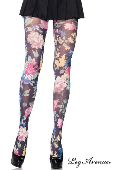 Collant coprente fantasia floreale di Leg Avenue - tuttocostumi.it