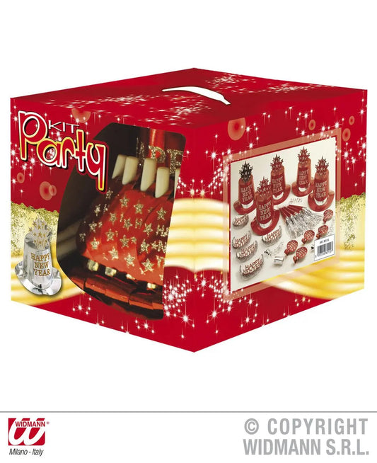 Party kit HAPPY NEW YEAR rosso - tuttocostumi.it