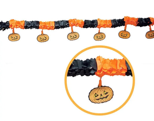 Ghirlanda a strisce zucche 31 cm x 300 cm - tuttocostumi.it