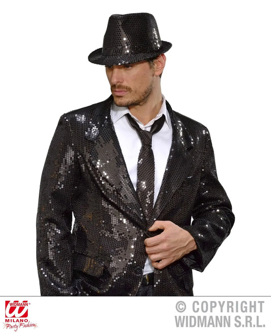 Cravatta in PAILLETTES NERA - tuttocostumi.it