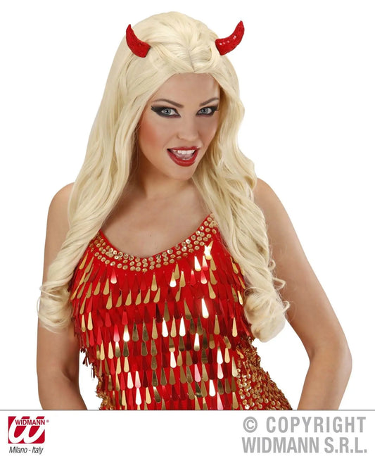 MOLLETTA capelli CORNA rosse in paillettes - tuttocostumi.it