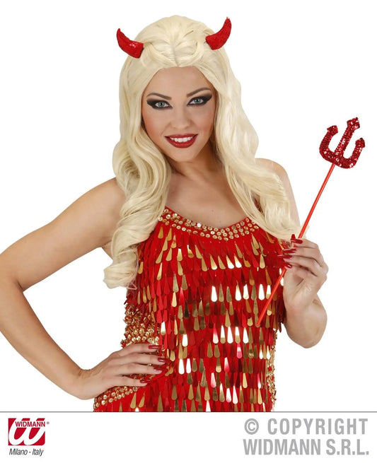 MOLLETTA capelli CORNA rosse in paillettes - tuttocostumi.it