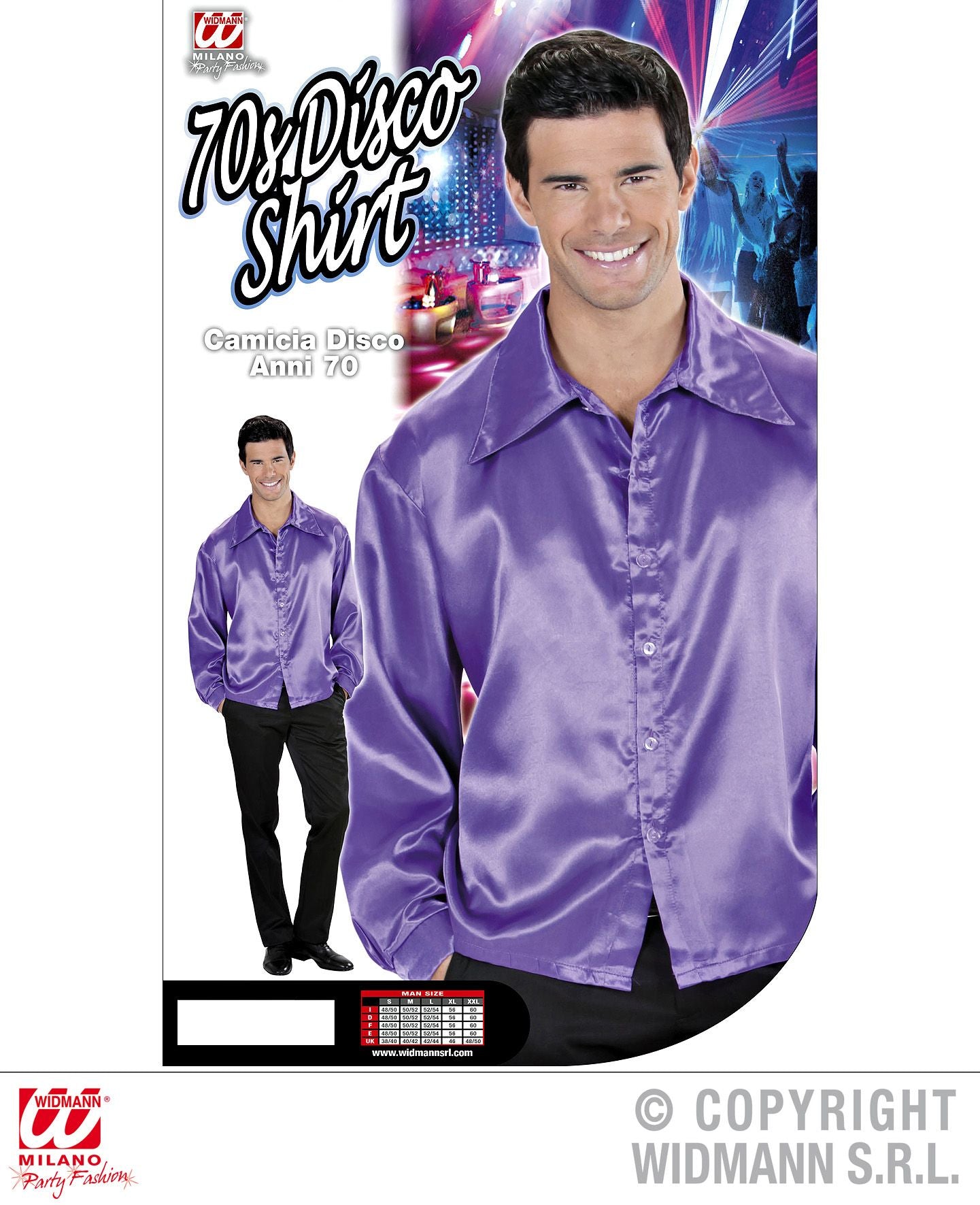 Camicia DISCO ANNI 70 viola di Widmann - tuttocostumi.it