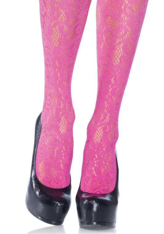 Collant eleganti retina e fantasia floreale di Leg Avenue - tuttocostumi.it