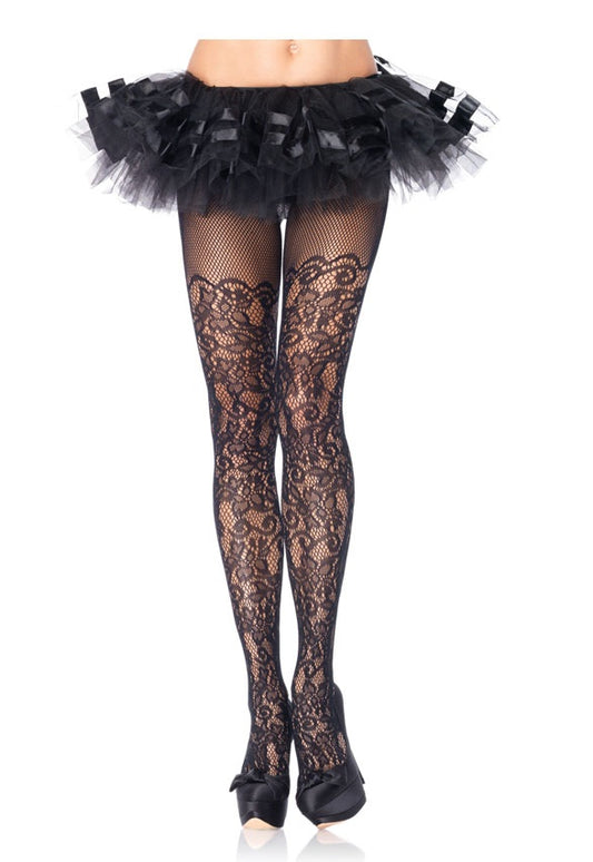 Collant eleganti retina e fantasia floreale di Leg Avenue - tuttocostumi.it