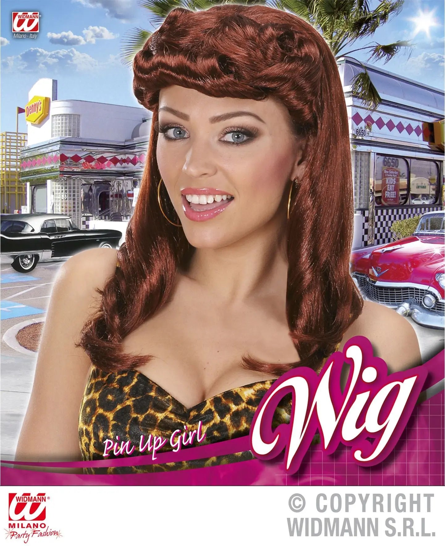 Parrucca RAGAZZA PIN UP CASTANA - tuttocostumi.it