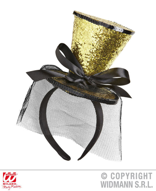 Cappellino glitter oro veletta di Widmann - tuttocostumi.it