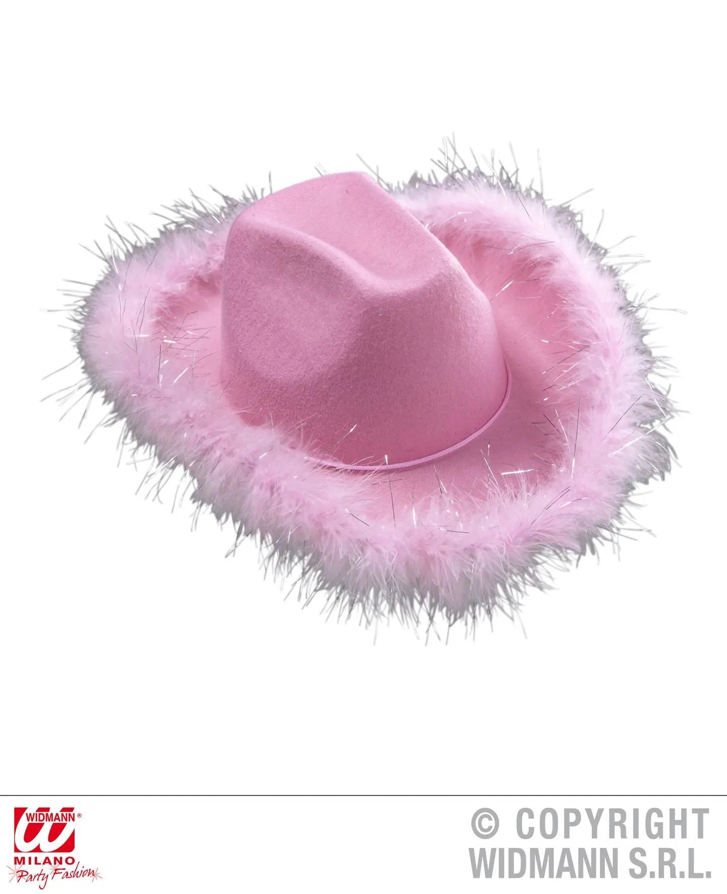 Cappello COWGIRL ROSA con rifinitura in marabou - tuttocostumi.it