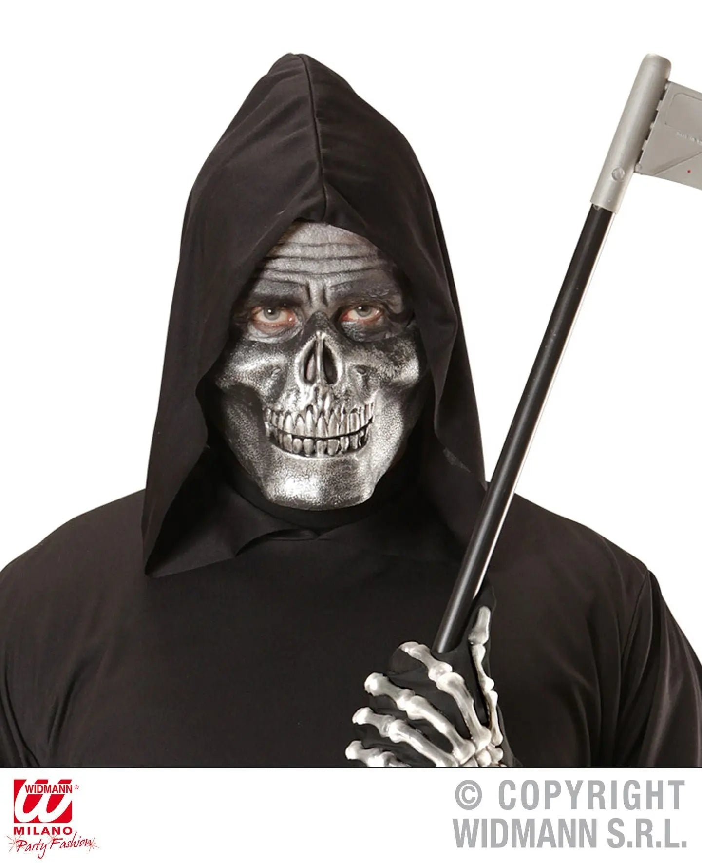 Maschera mezzo viso TESCHIO metallizzata - tuttocostumi.it