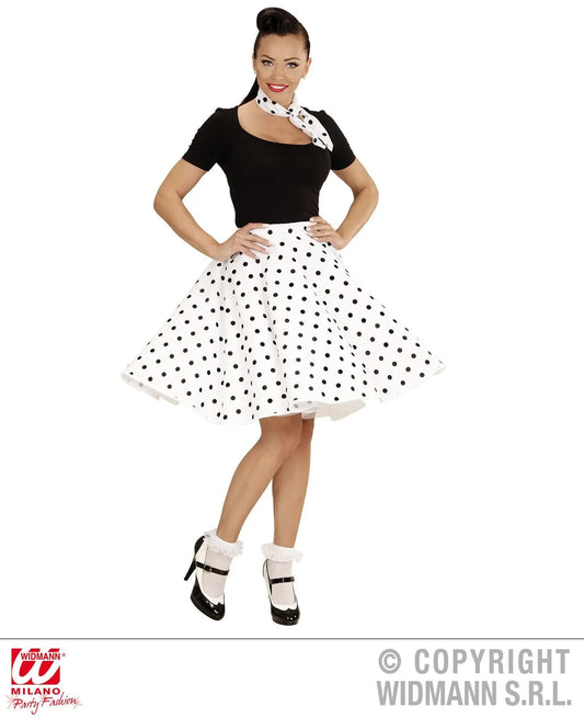 Gonna e foulard a pois ANNI 50 BIANCO - tuttocostumi.it
