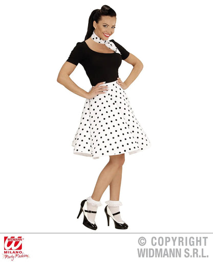 Gonna e foulard a pois ANNI 50 BIANCO - tuttocostumi.it