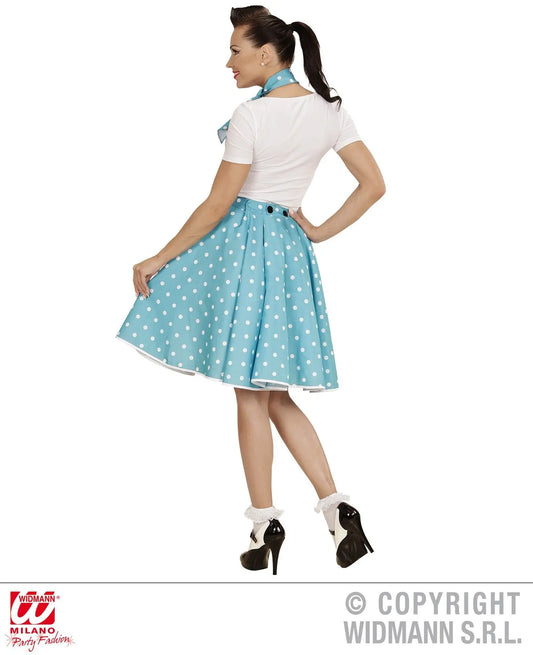 Gonna e foulard a pois ANNI 50 TURCHESE - tuttocostumi.it