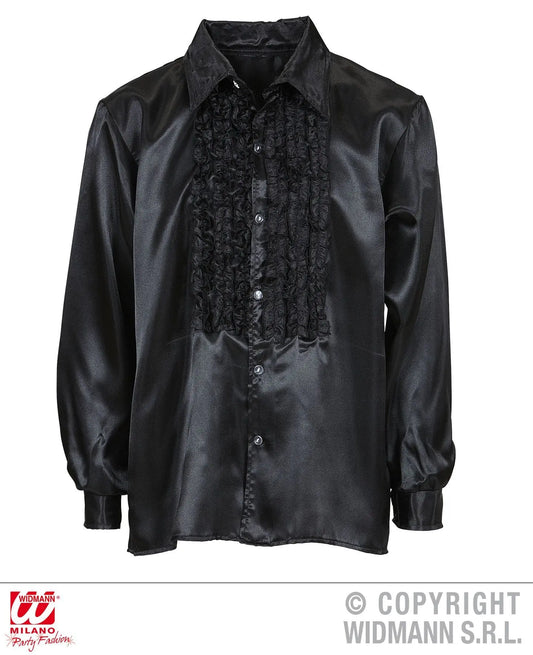 Camicia con volant in raso nero - tuttocostumi.it