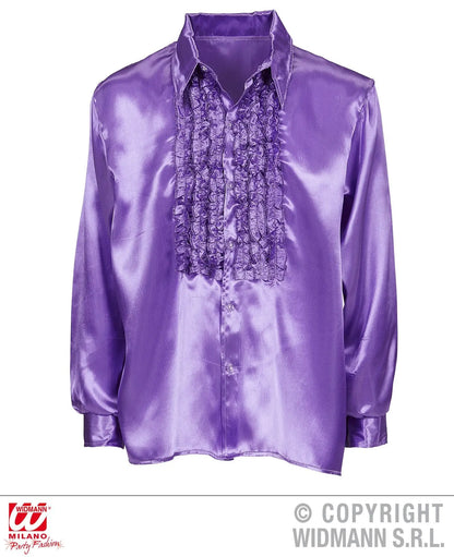 Camicia con volant in raso viola - tuttocostumi.it