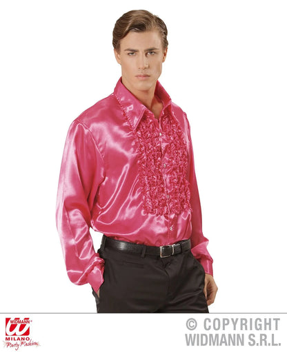 Camicia con volant in raso rosa - tuttocostumi.it