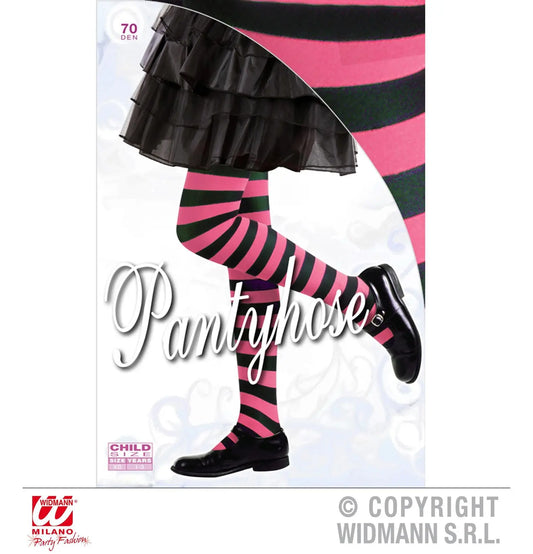Collant rigati ROSA-NERO bambina - tuttocostumi.it