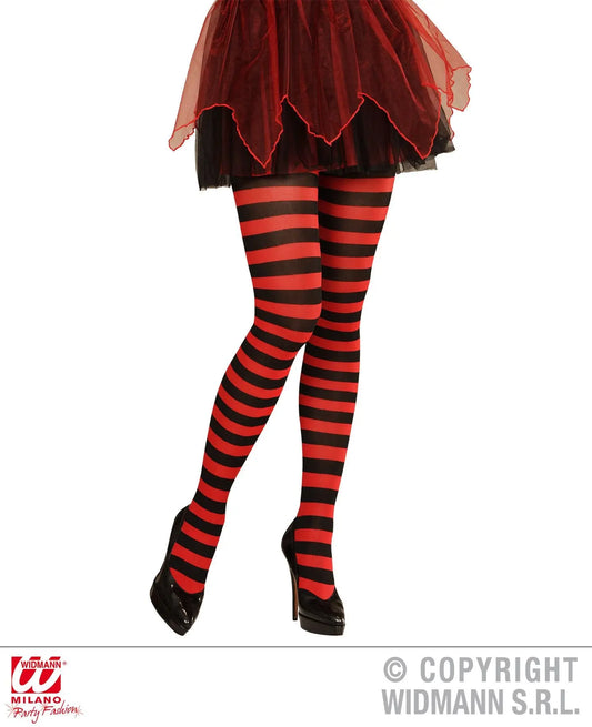 Collant rigati ROSSO/NERO filanca - tuttocostumi.it