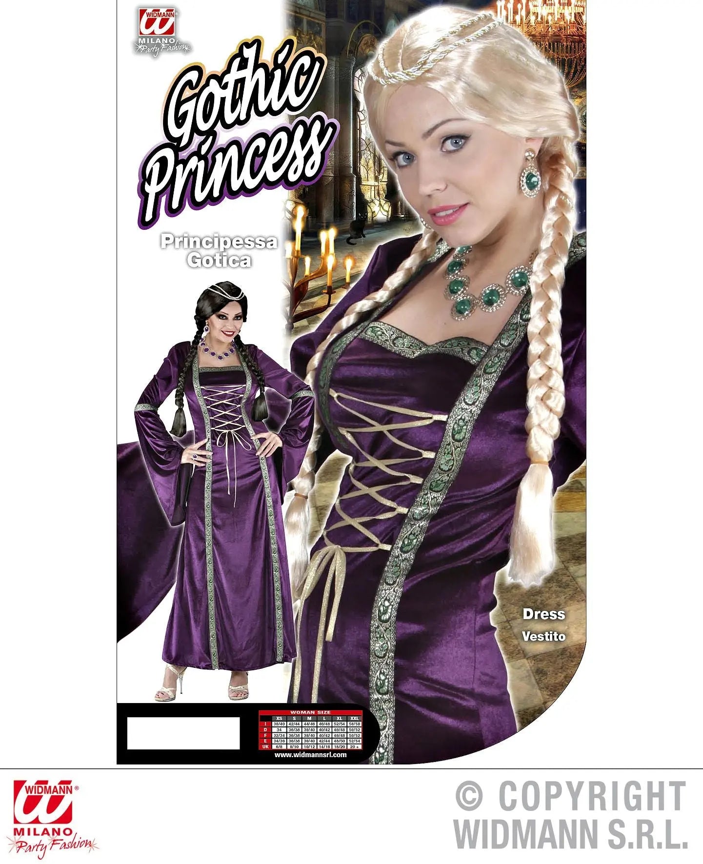 Costume PRINCIPESSA MEDIEVALE gotica - tuttocostumi.it