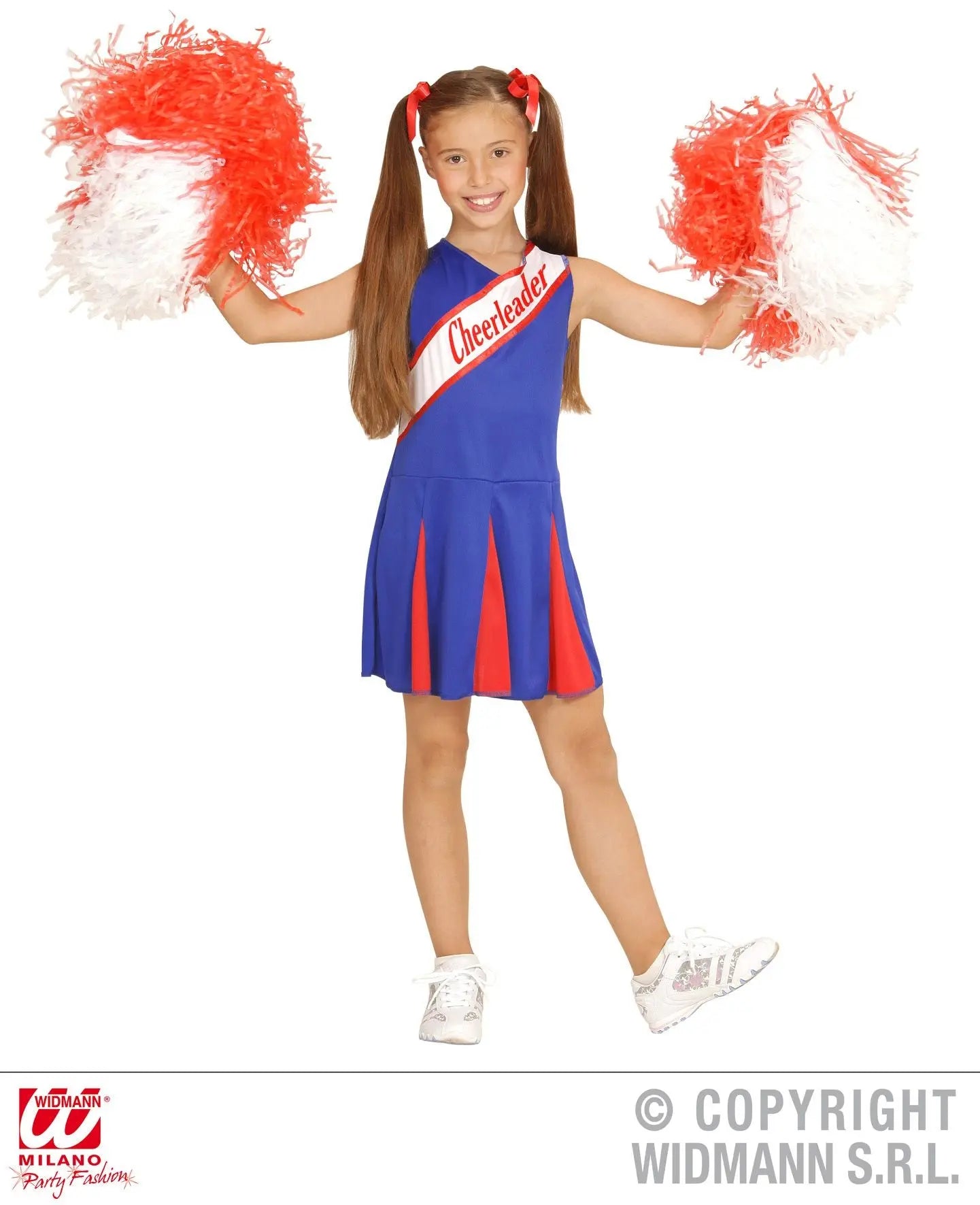 Costume CHEERLEADER blu rossa bambina - tuttocostumi.it