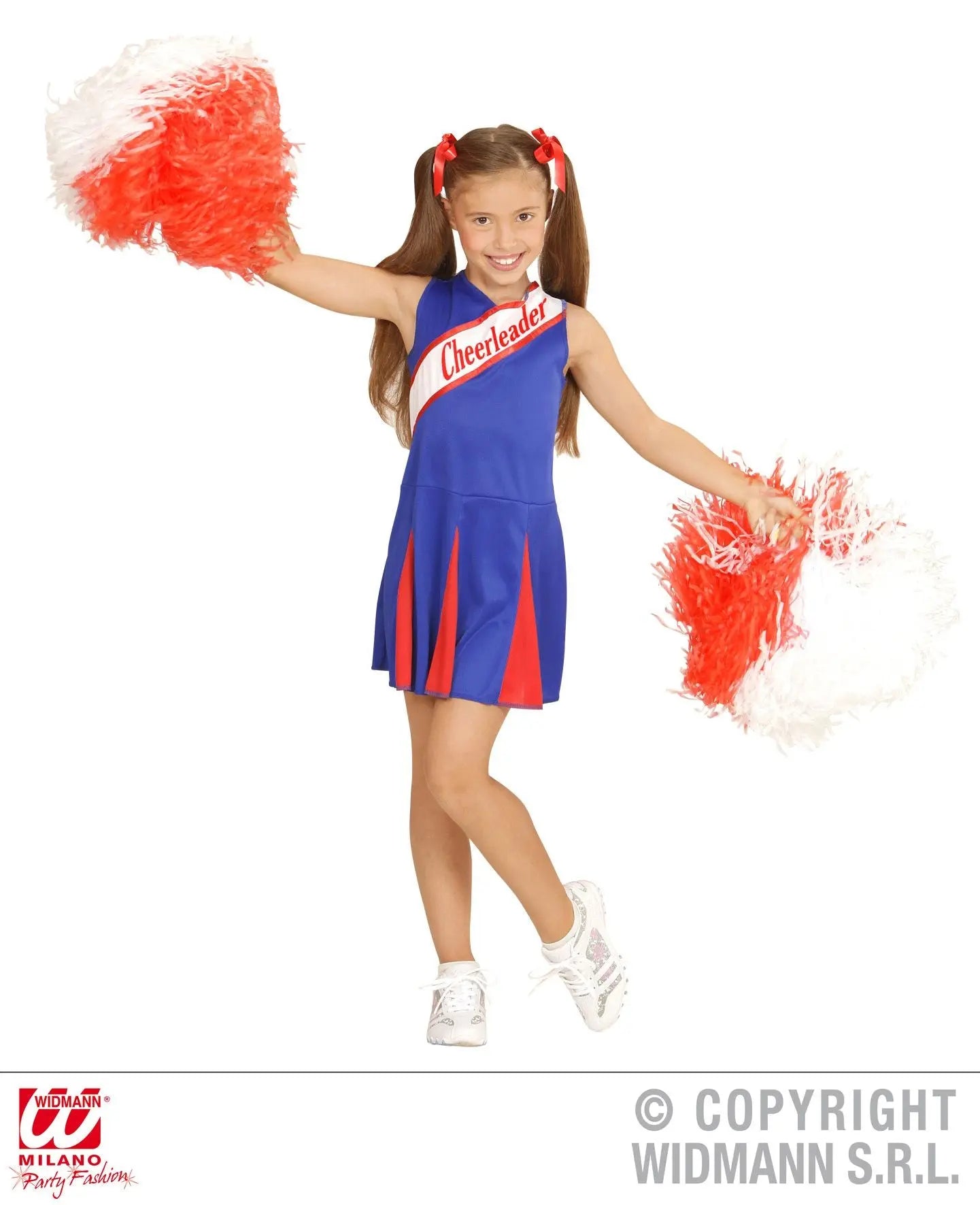 Costume CHEERLEADER blu rossa bambina - tuttocostumi.it