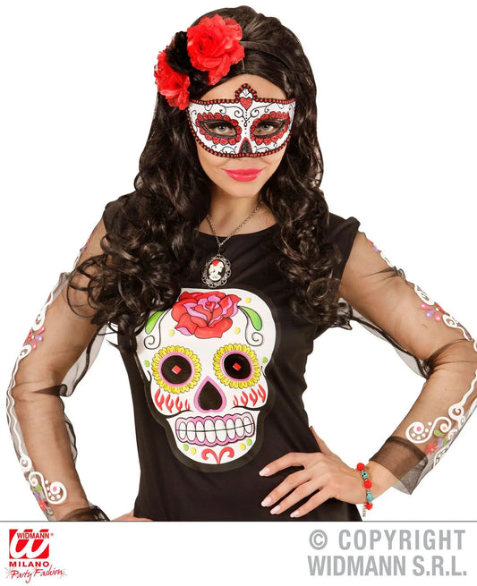 Braccialetto TESCHI AZZURRI E ROSE ROSSE - tuttocostumi.it