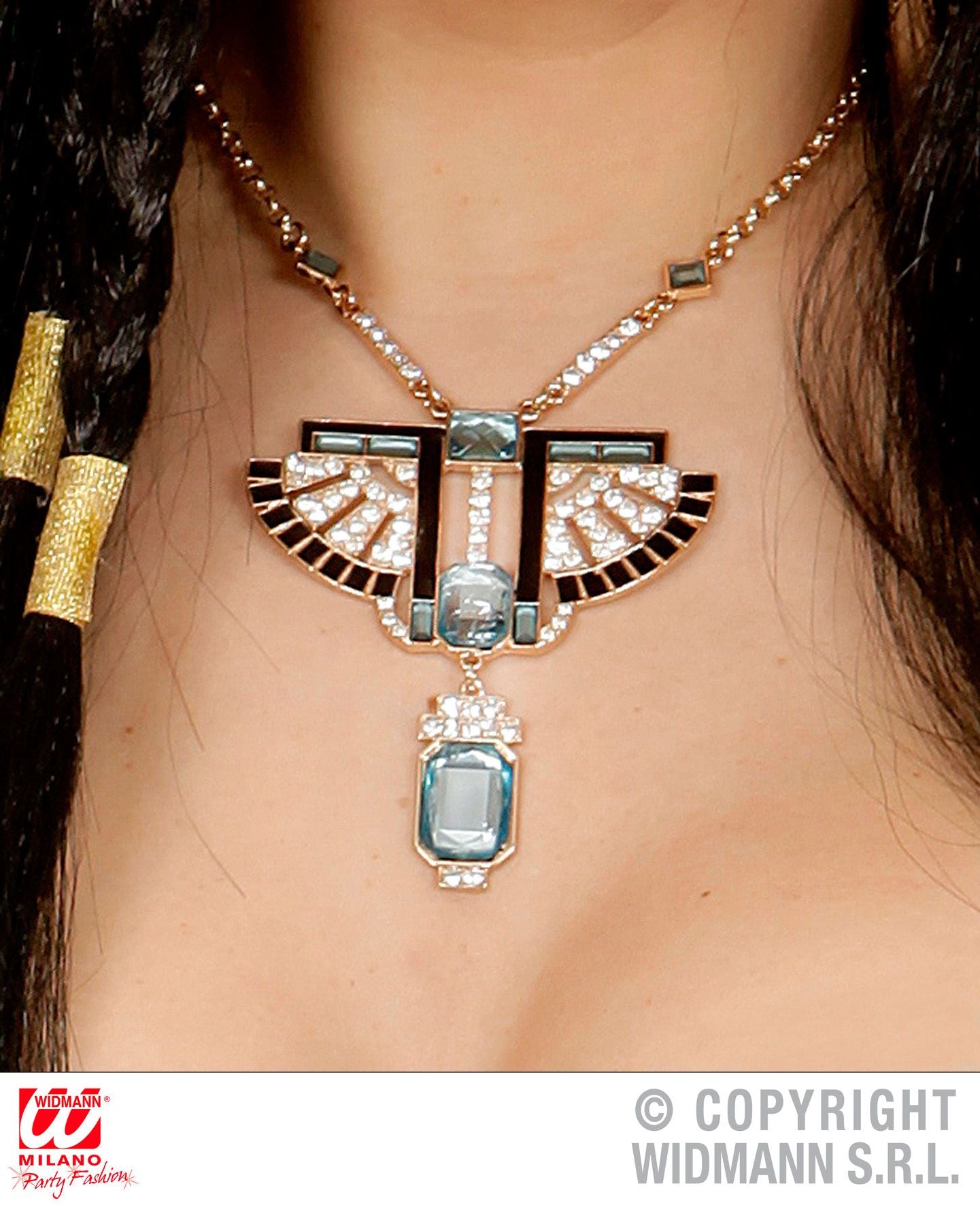 Collana FARAONE oro con strass e gemme topazio di Widmann - tuttocostumi.it
