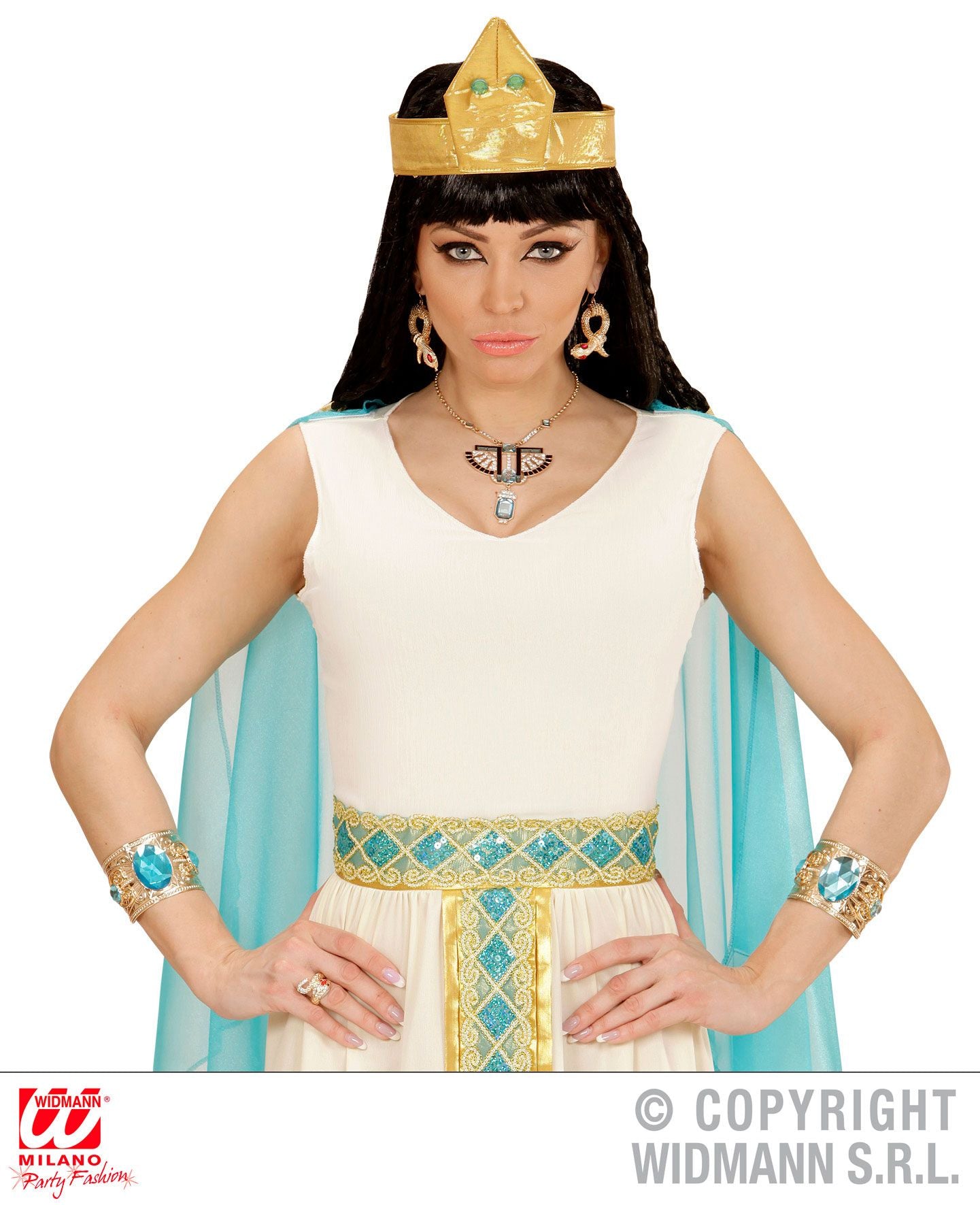 Collana FARAONE oro con strass e gemme topazio di Widmann - tuttocostumi.it